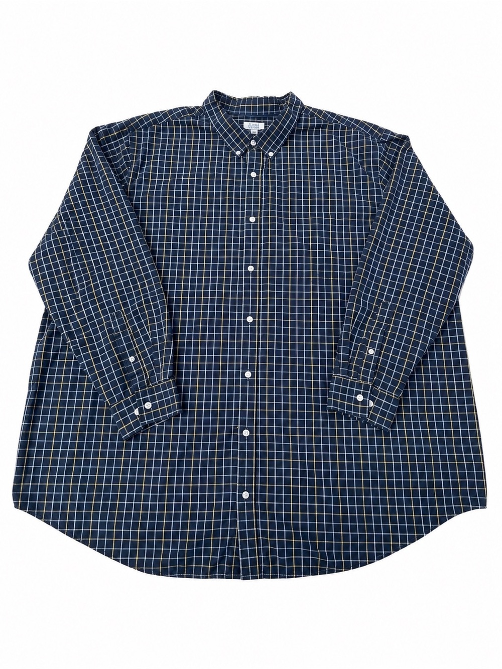 Croft & Barrow Plus Size Navy and White Grid Button-Down Shirt 4X Big